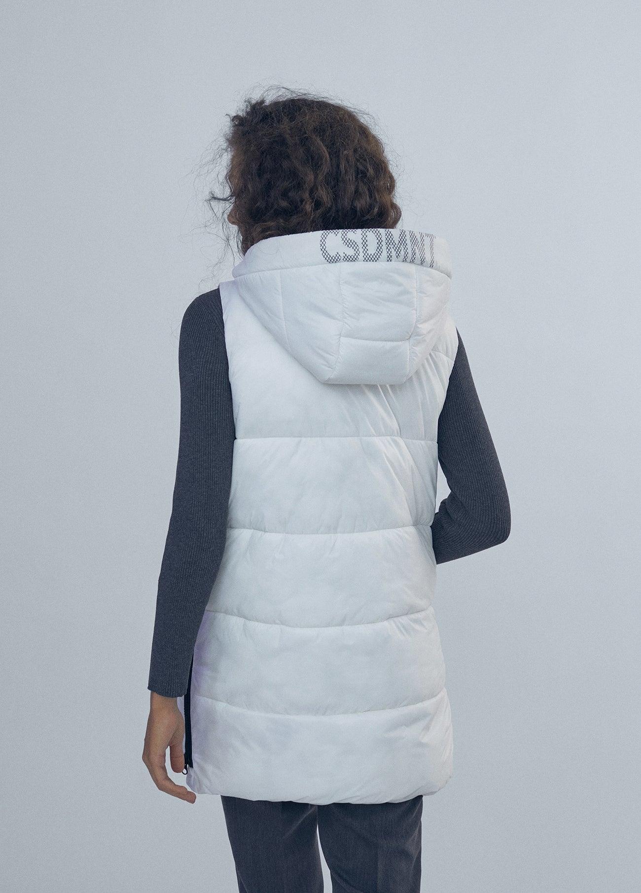 12464011-Long padded gilet-Raw