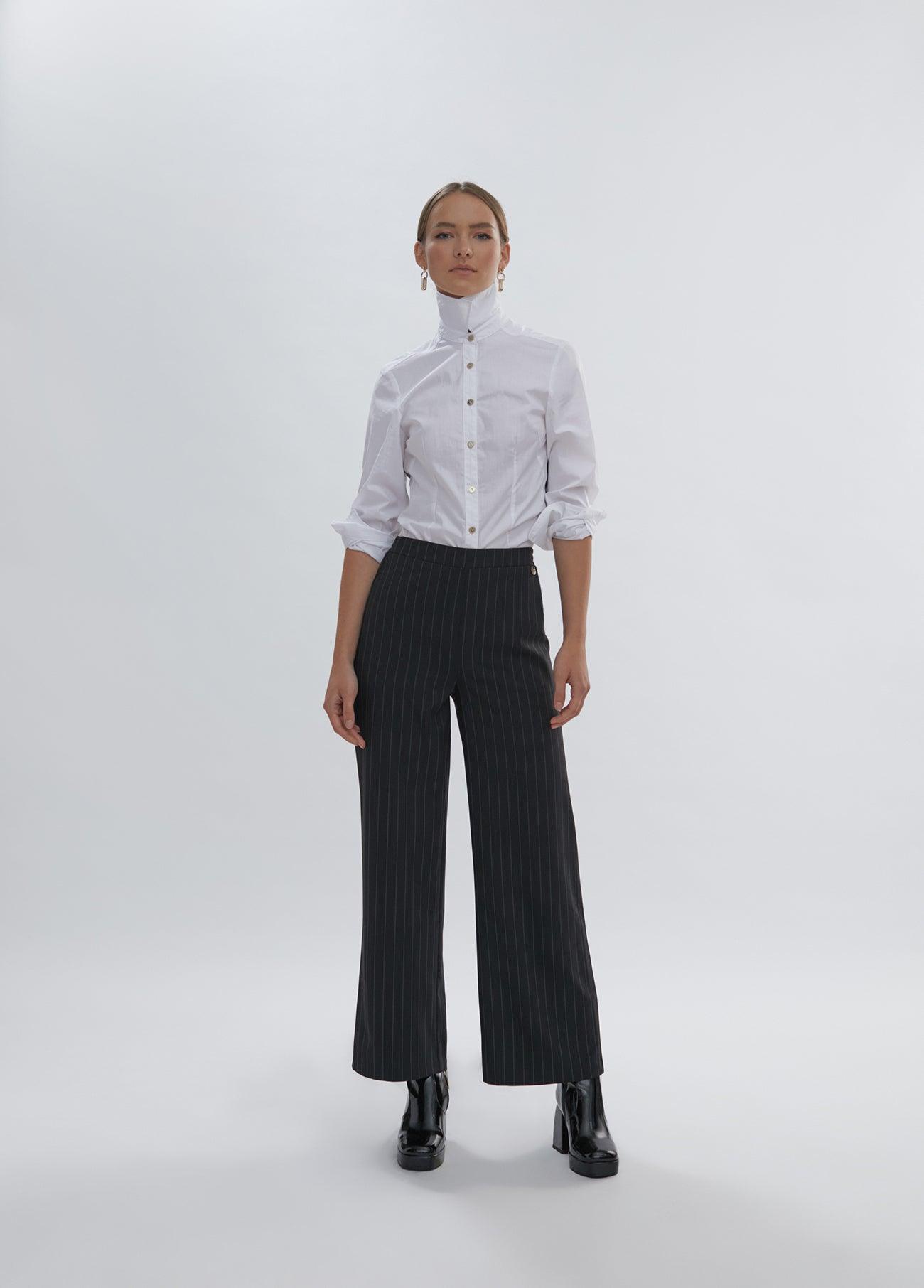 12467029-Pinstripe trousers-Black