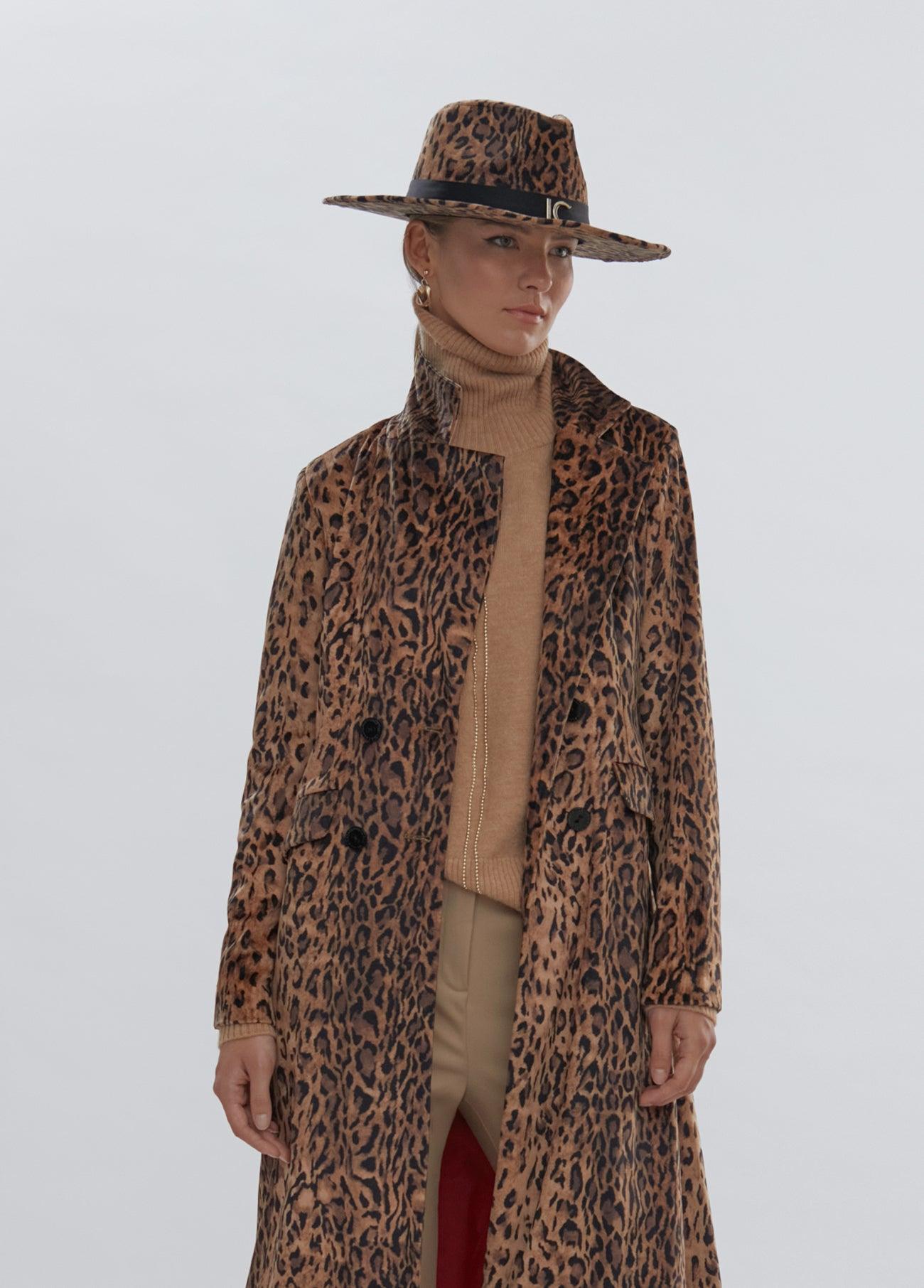 12470009-Long animal print coat-Multi