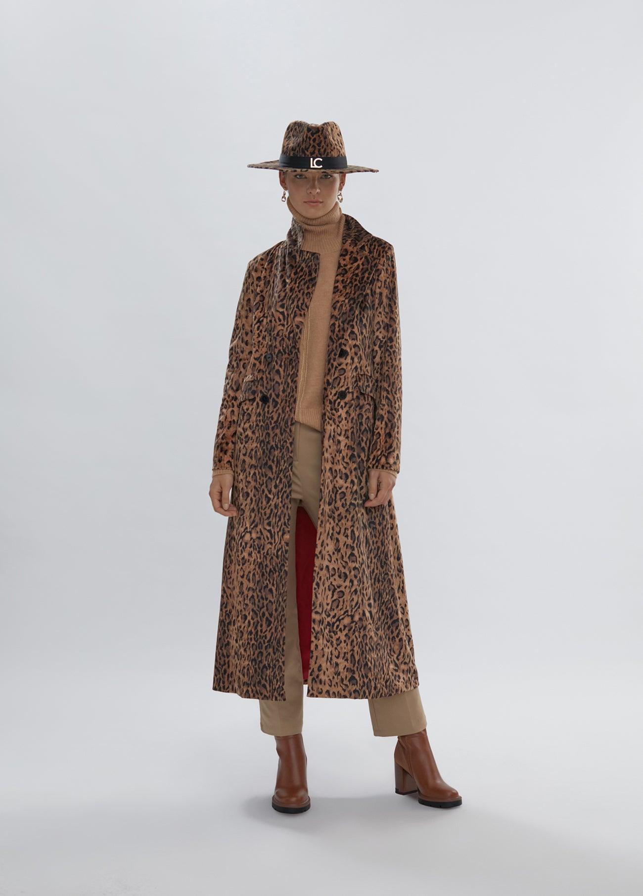 12470009-Long animal print coat-Multi