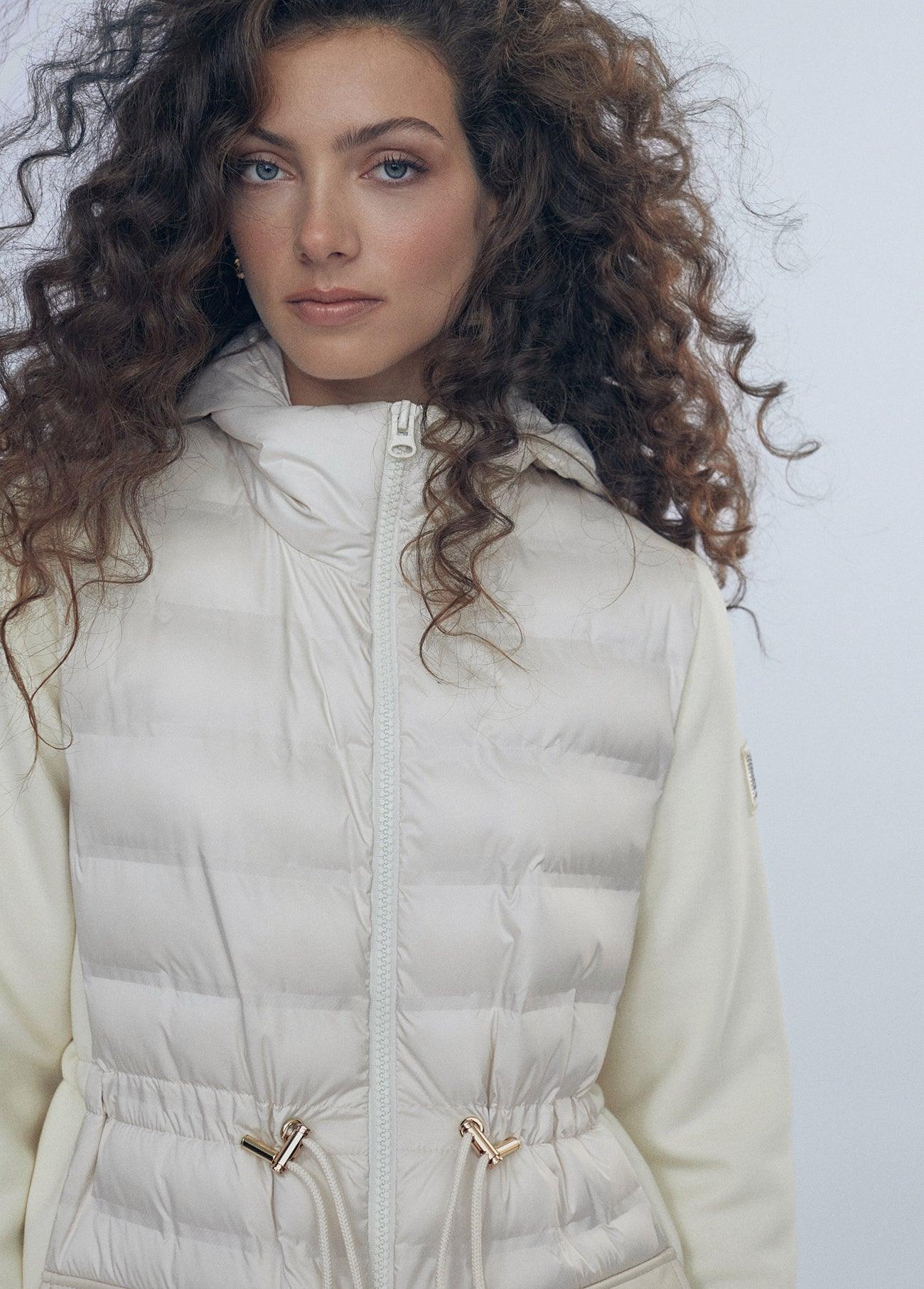 12470017-Quilted jacket with sleeve detail-Ivory