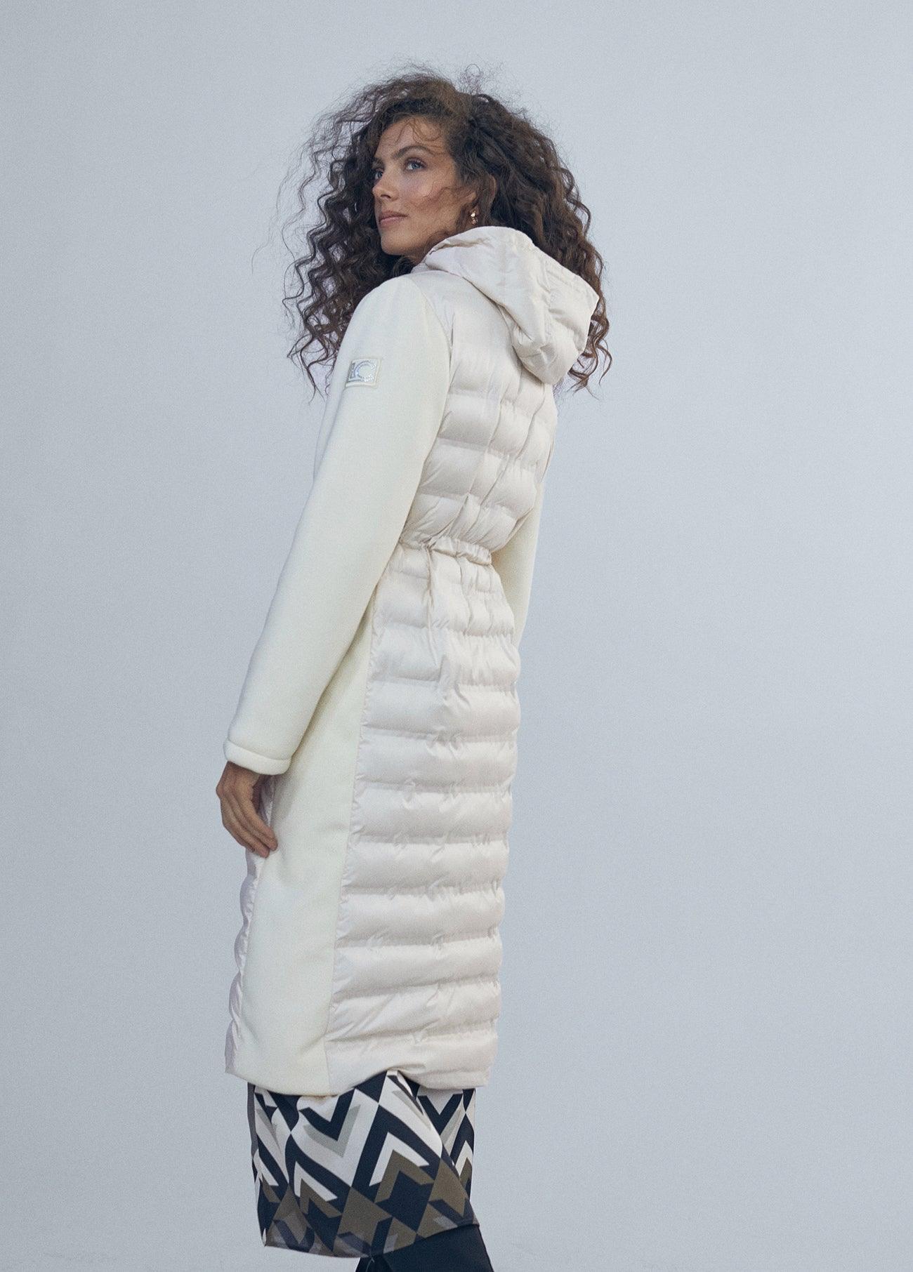 12470017-Quilted jacket with sleeve detail-Ivory