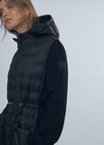 12470017-Quilted jacket with sleeve detail-Black