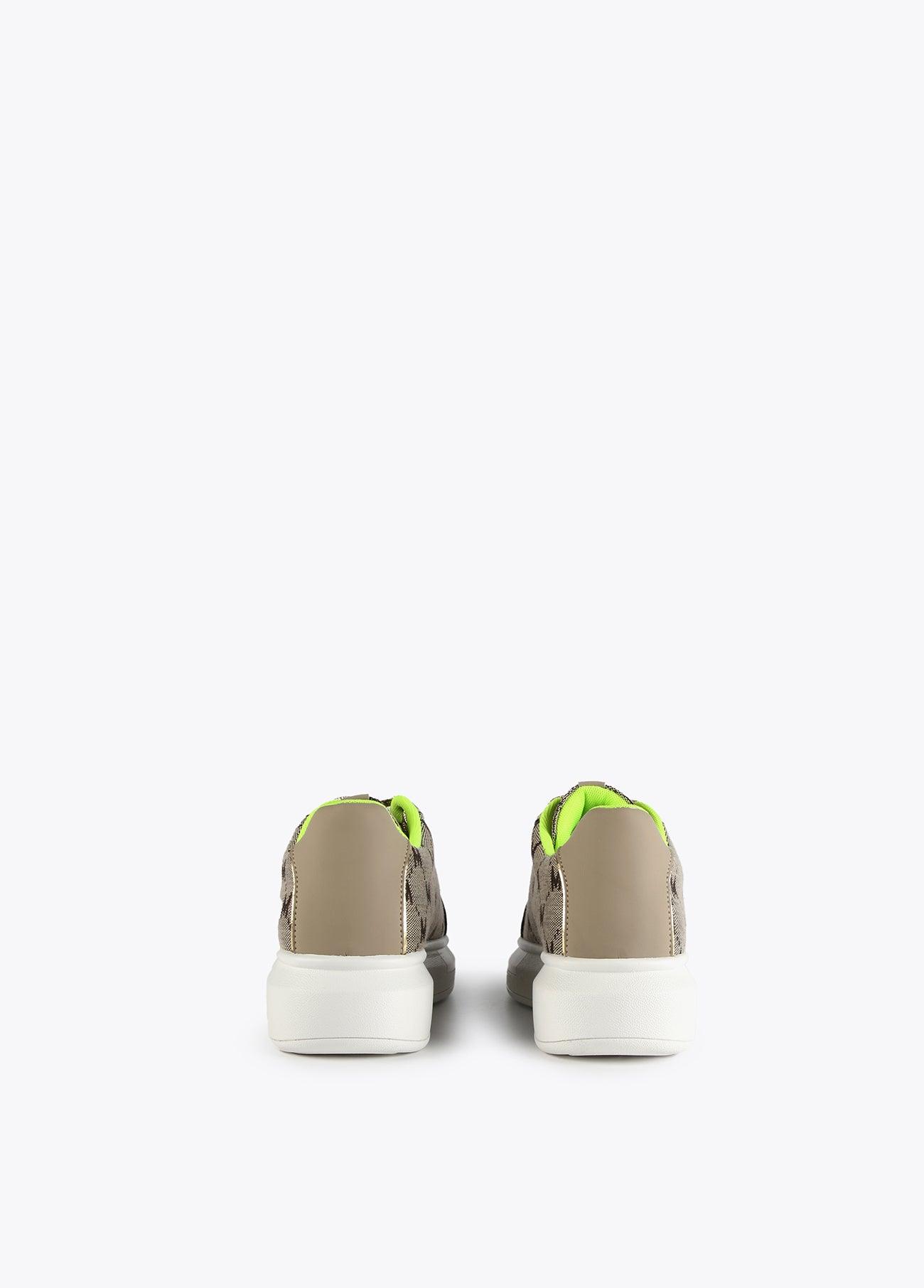 32430003-Neon logo sneakers-Kaki