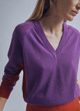 32461004-Two-tone cardigan-Lilac