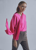 32461015-Knit sweater with scarf detail-Pink