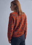 32461021-Animal print knit sweater-Orange