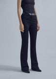 32467006-Flared trousers with leather detail-Black