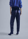 32467017-Shiny effect velvet trousers-Blue