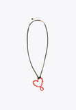 LS2403047-Red-Long infinity heart necklace