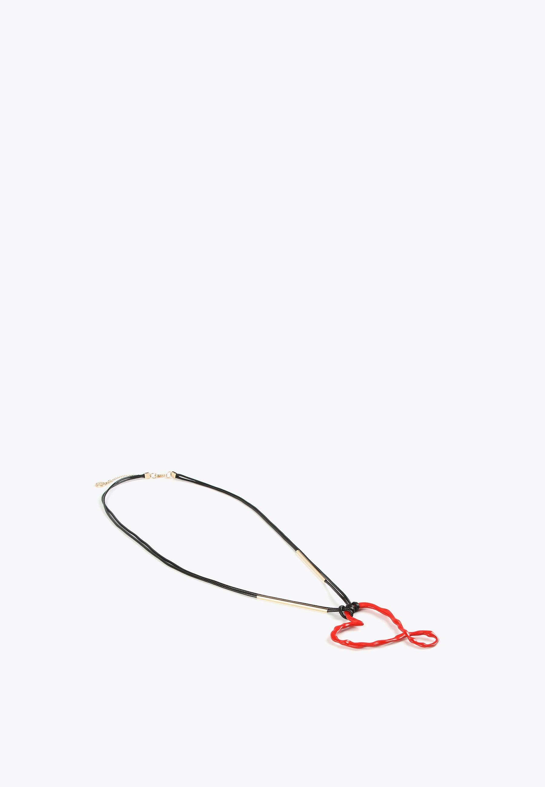 LS2403047-Red-Long infinity heart necklace