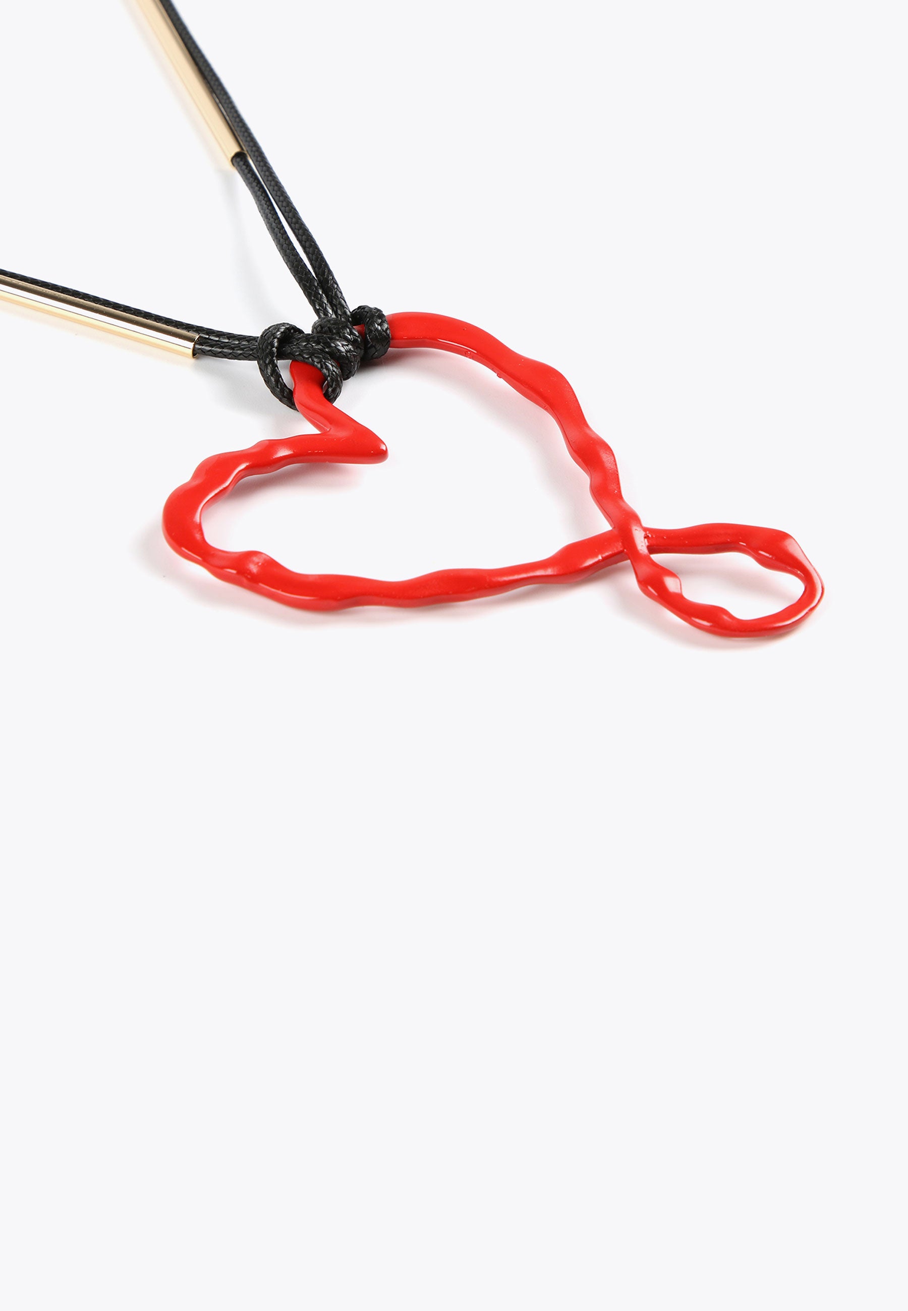 LS2403047-Red-Long infinity heart necklace