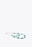 LS2403058-Turquoise-Turquoise double-chain necklace