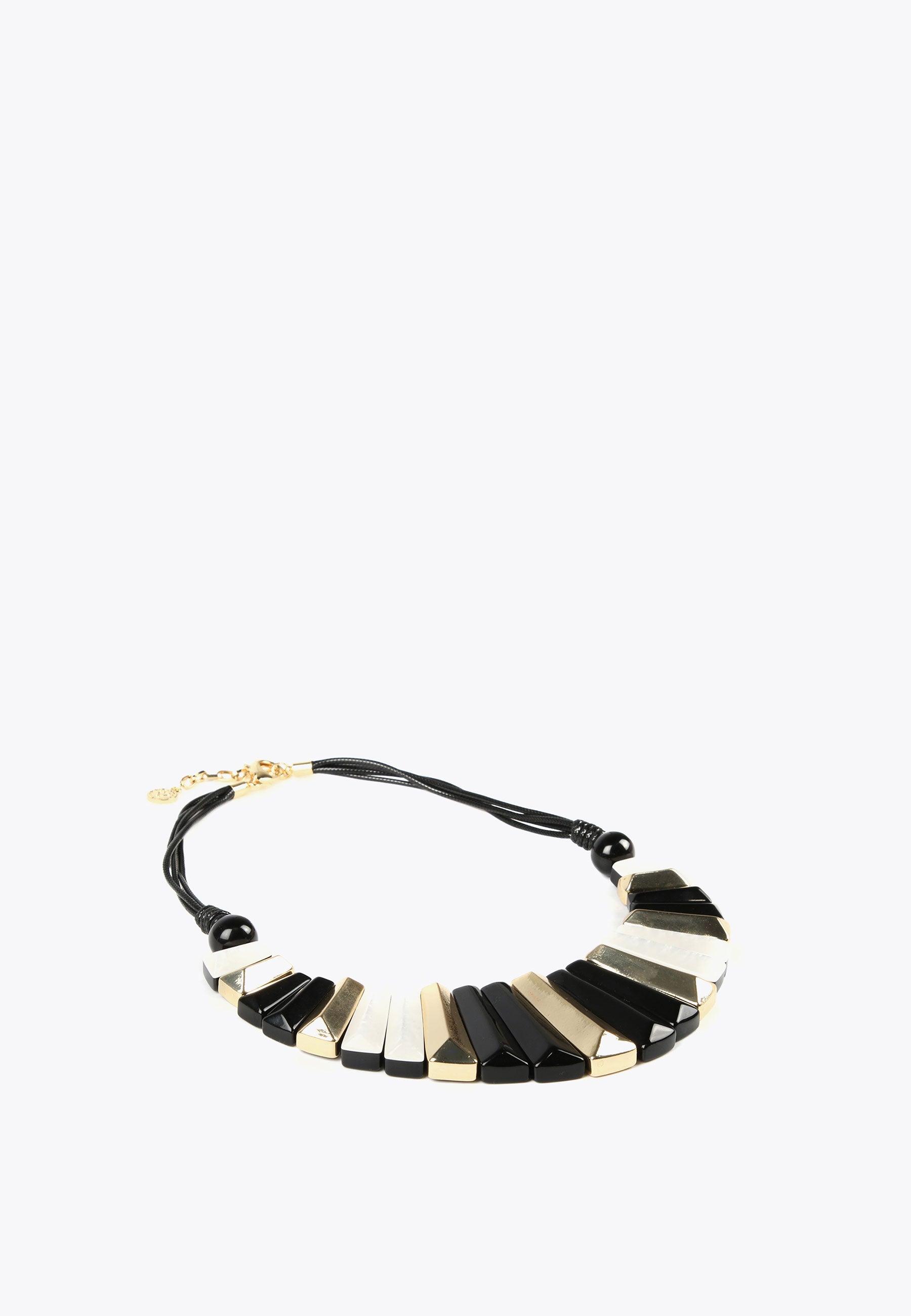 LS2403064-White-Black-Three-coloured multi-piece necklace