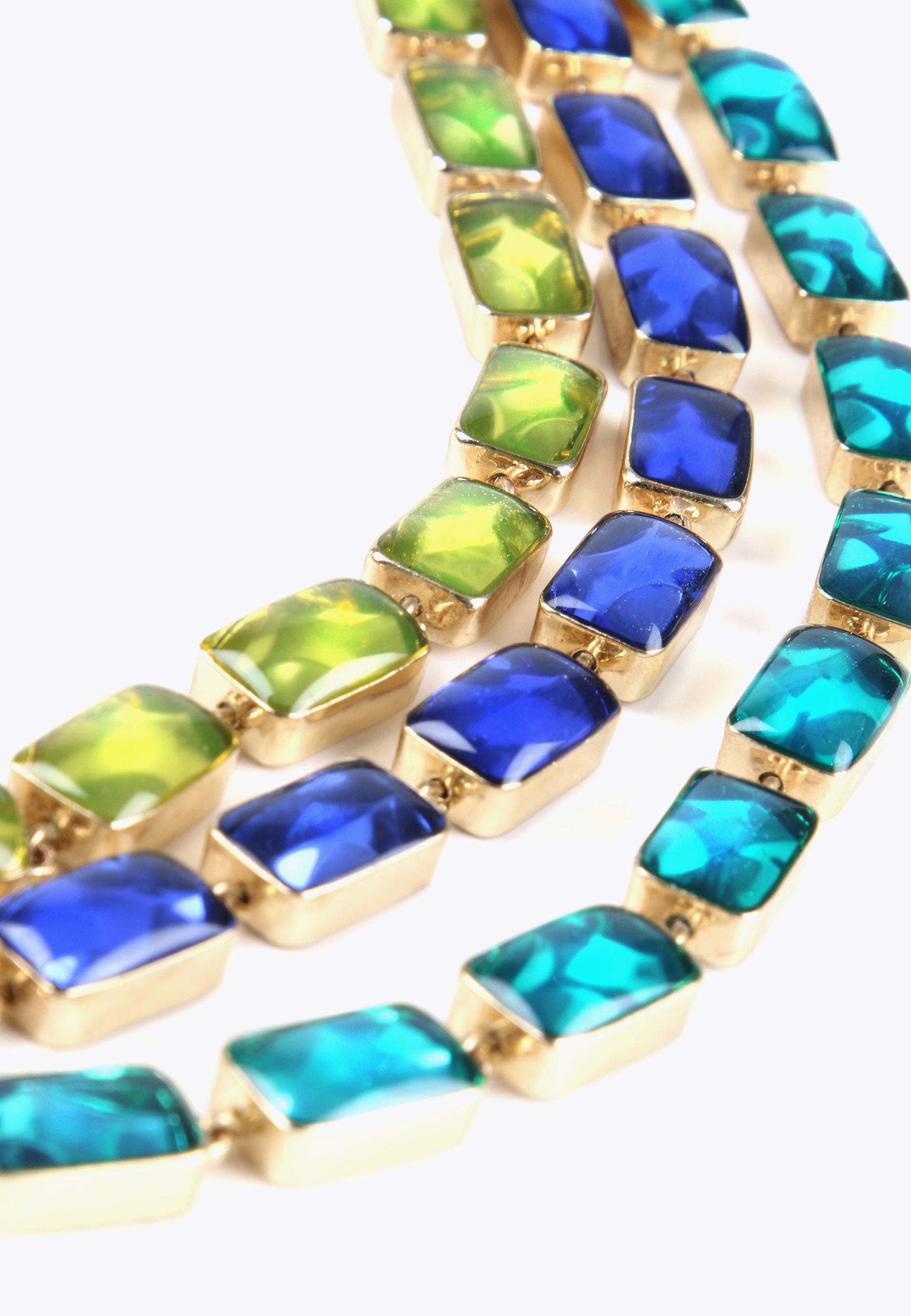 LS2403065-Blue-Yellow-Necklace with multicoloured crystals