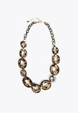 LS2403069-Brown-Animal print hoop necklace