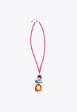 LS2403073-Fuchsia-Maxi necklace with colourful pieces