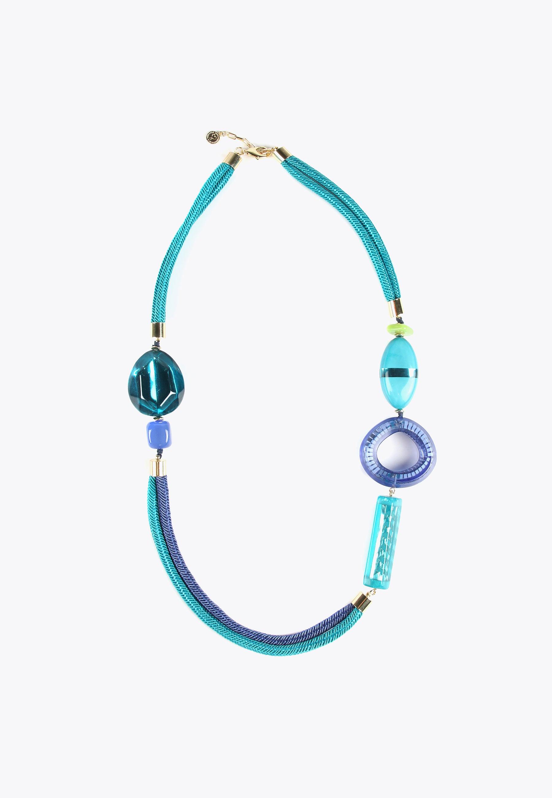 LS2403075-Electric-Blue-Cord necklace in blue tones