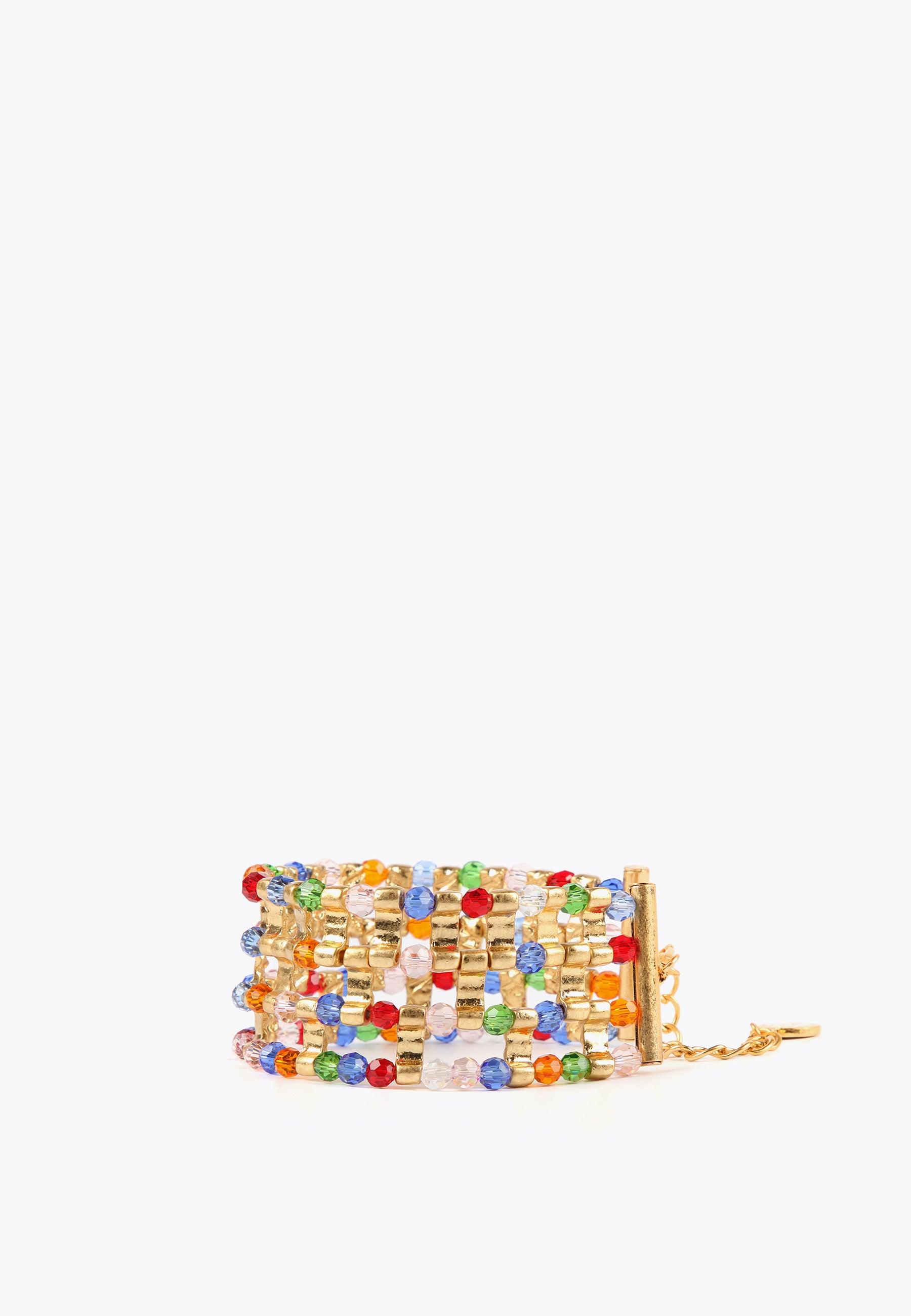 LS2403082-Metal-Blue-Multicoloured crystals bracelet