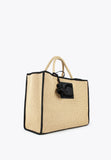 LS2404001-Brown-Black-Tote bag with neon trims