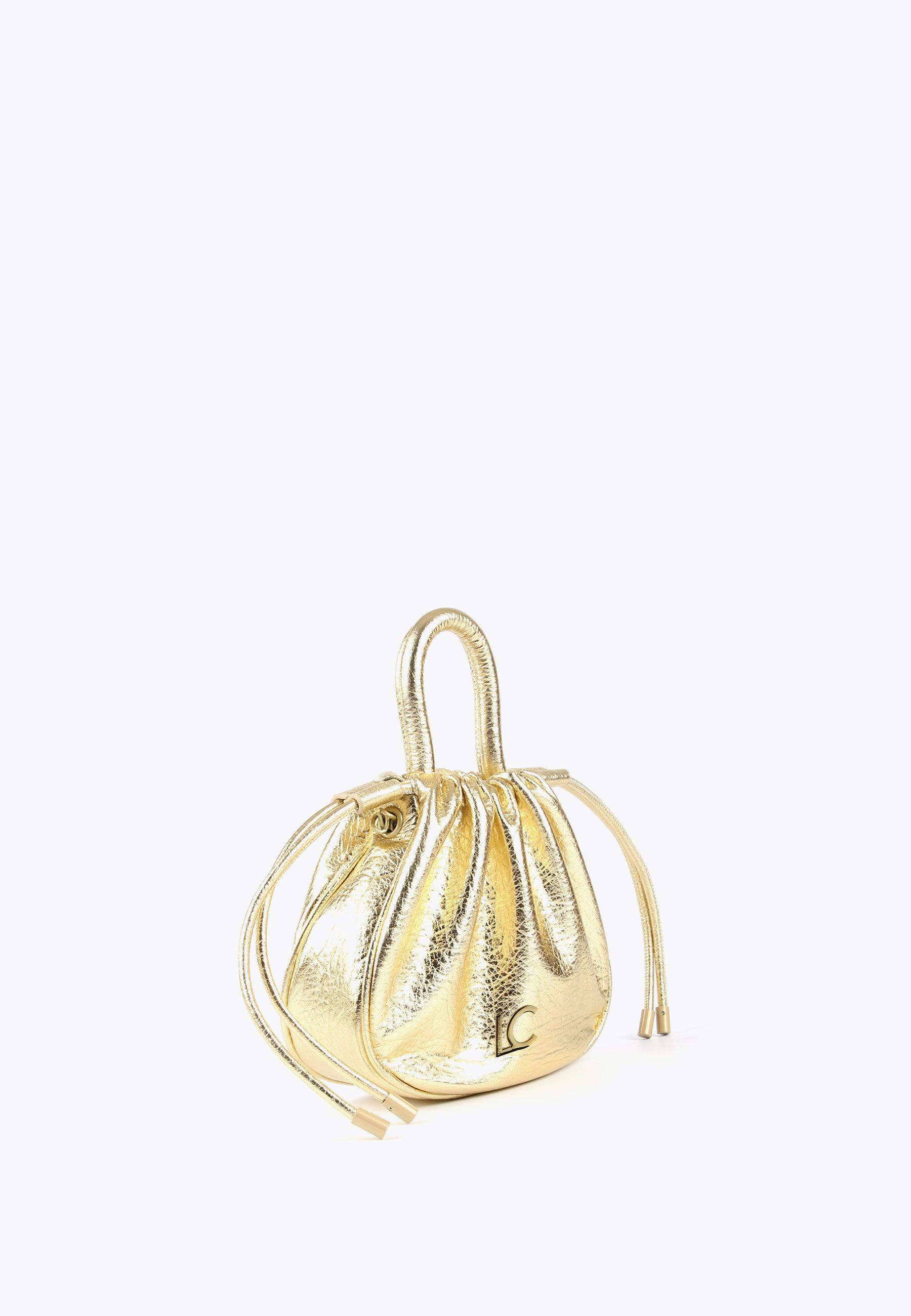 LS2404007-Gold-Crossbody bag with raised logo