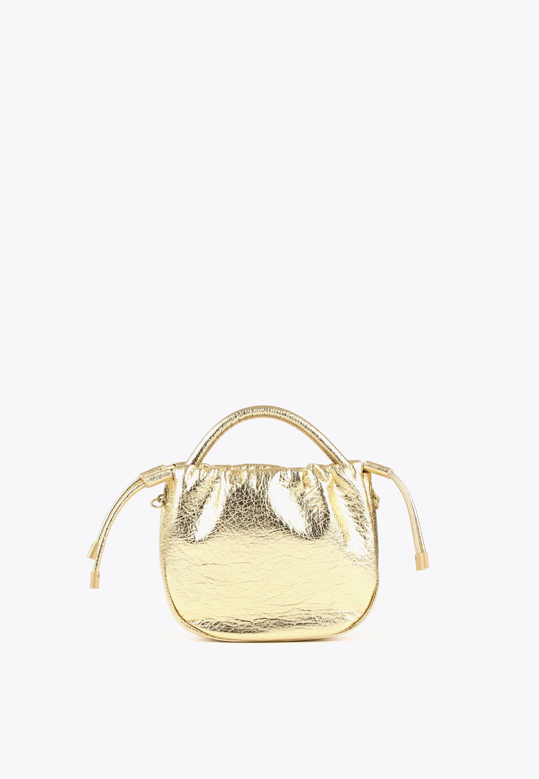 LS2404007-Gold-Crossbody bag with raised logo