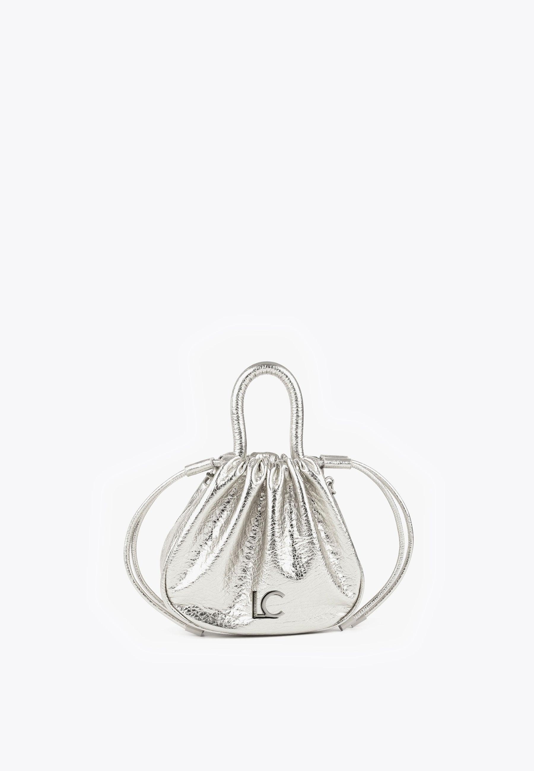 LS2404007-Silver-Crossbody bag with raised logo