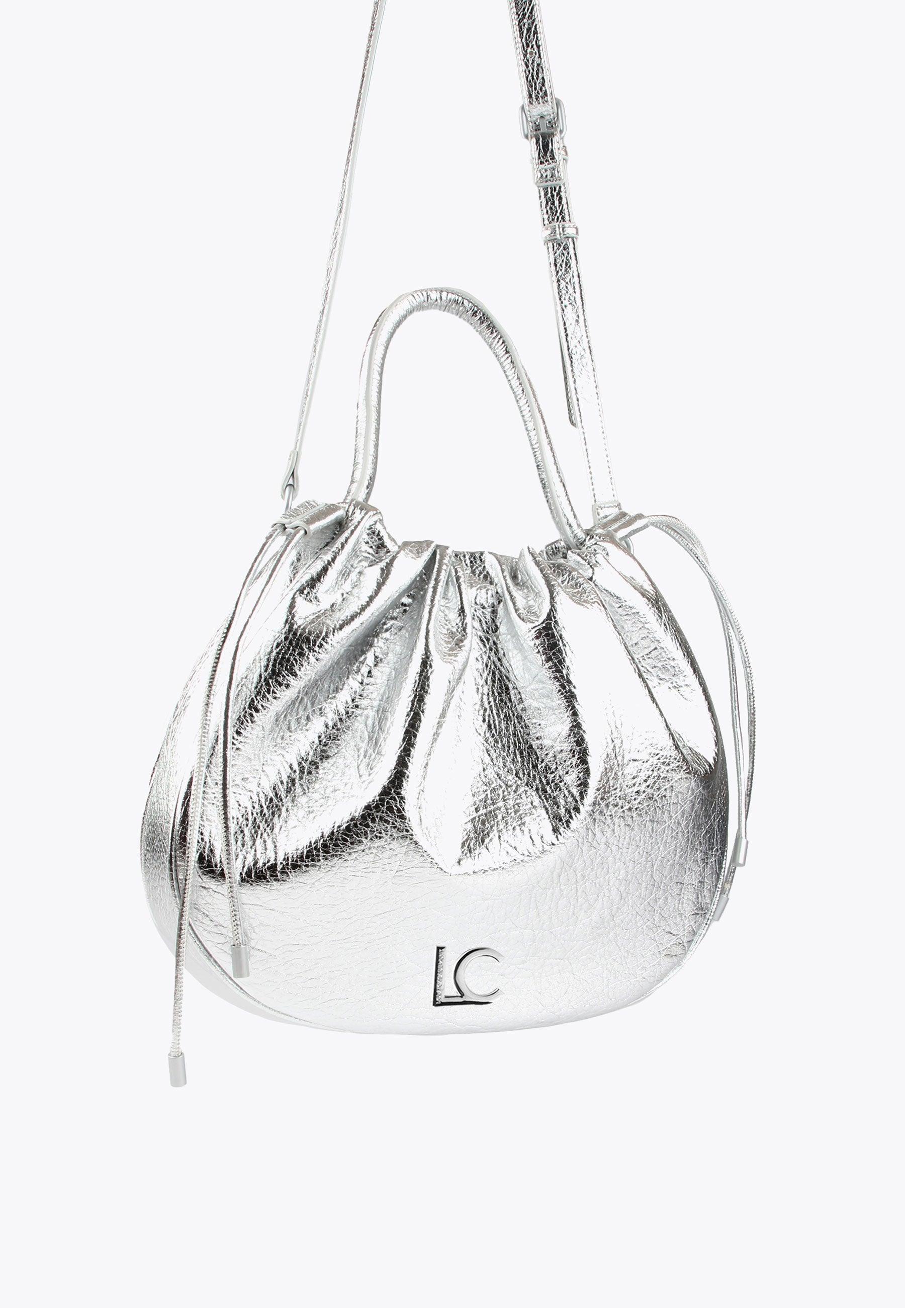 LS2404018-Silver-Semicircular tote bag