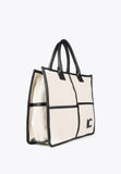 LS2404024-Ecru-Black-Black and white tote bag