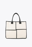 LS2404024-Ecru-Black-Black and white tote bag