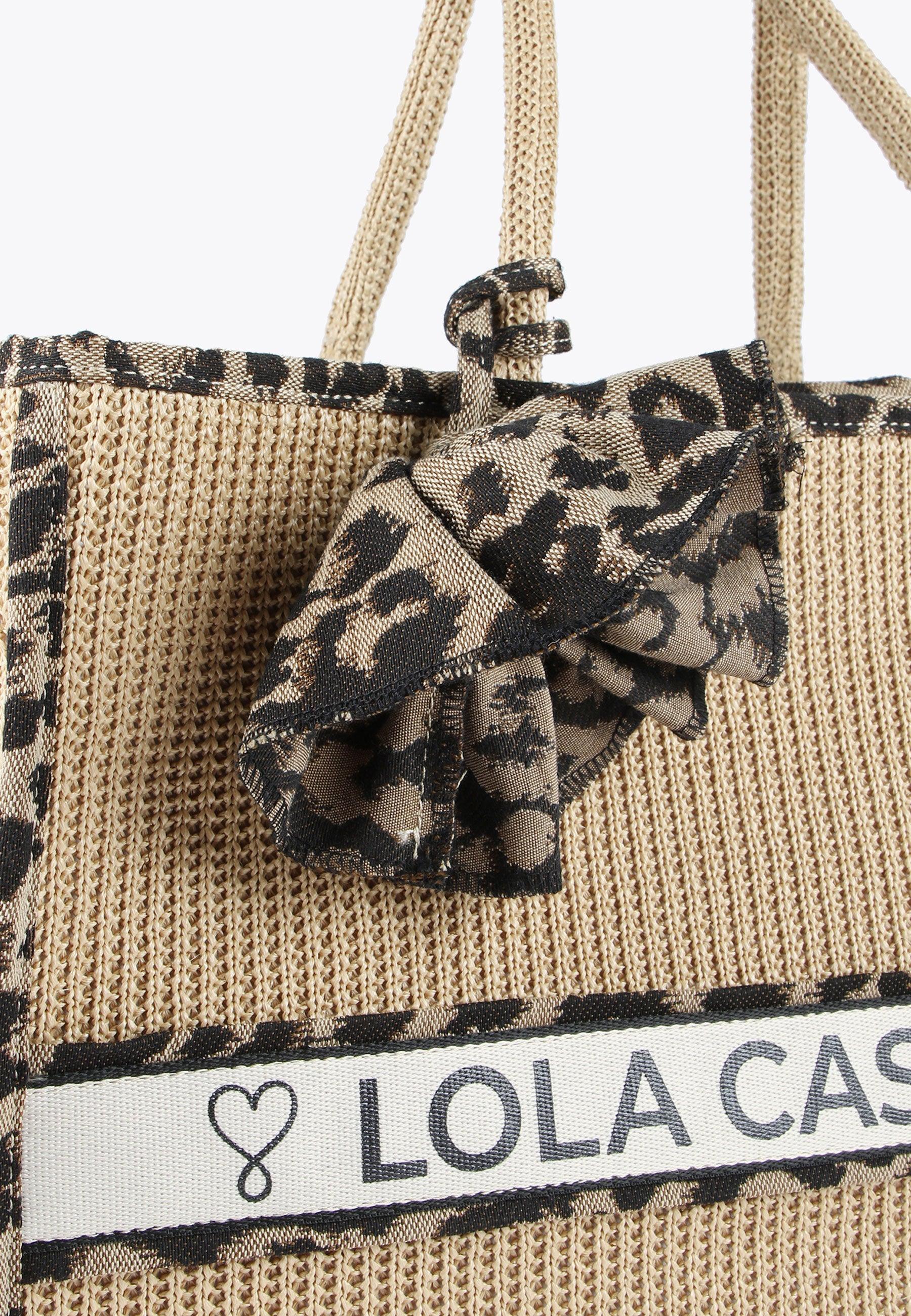 LS2404035-Brown-Black-Tote with animal print details