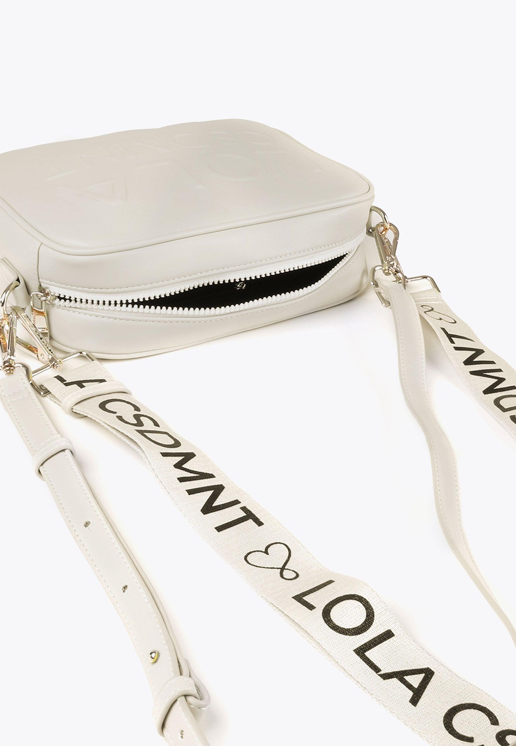 LS2404039-Ecru-Crossbody bag with a raised logo