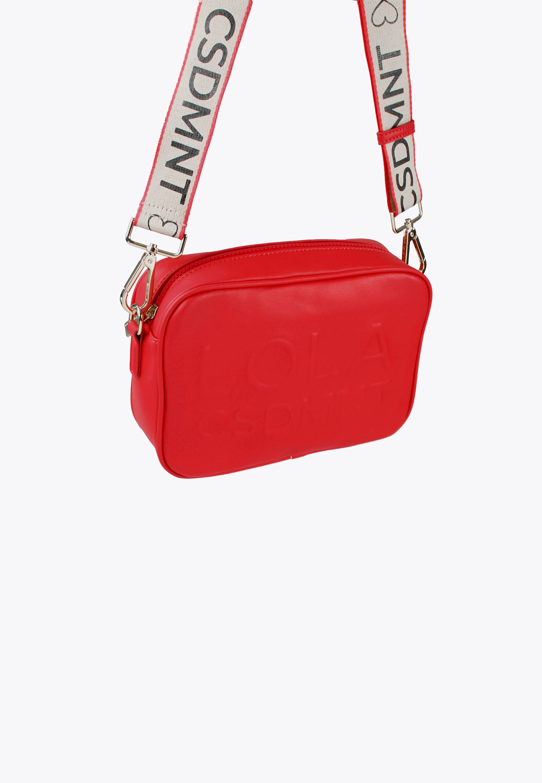 LS2404039-Red-Crossbody bag with a raised logo