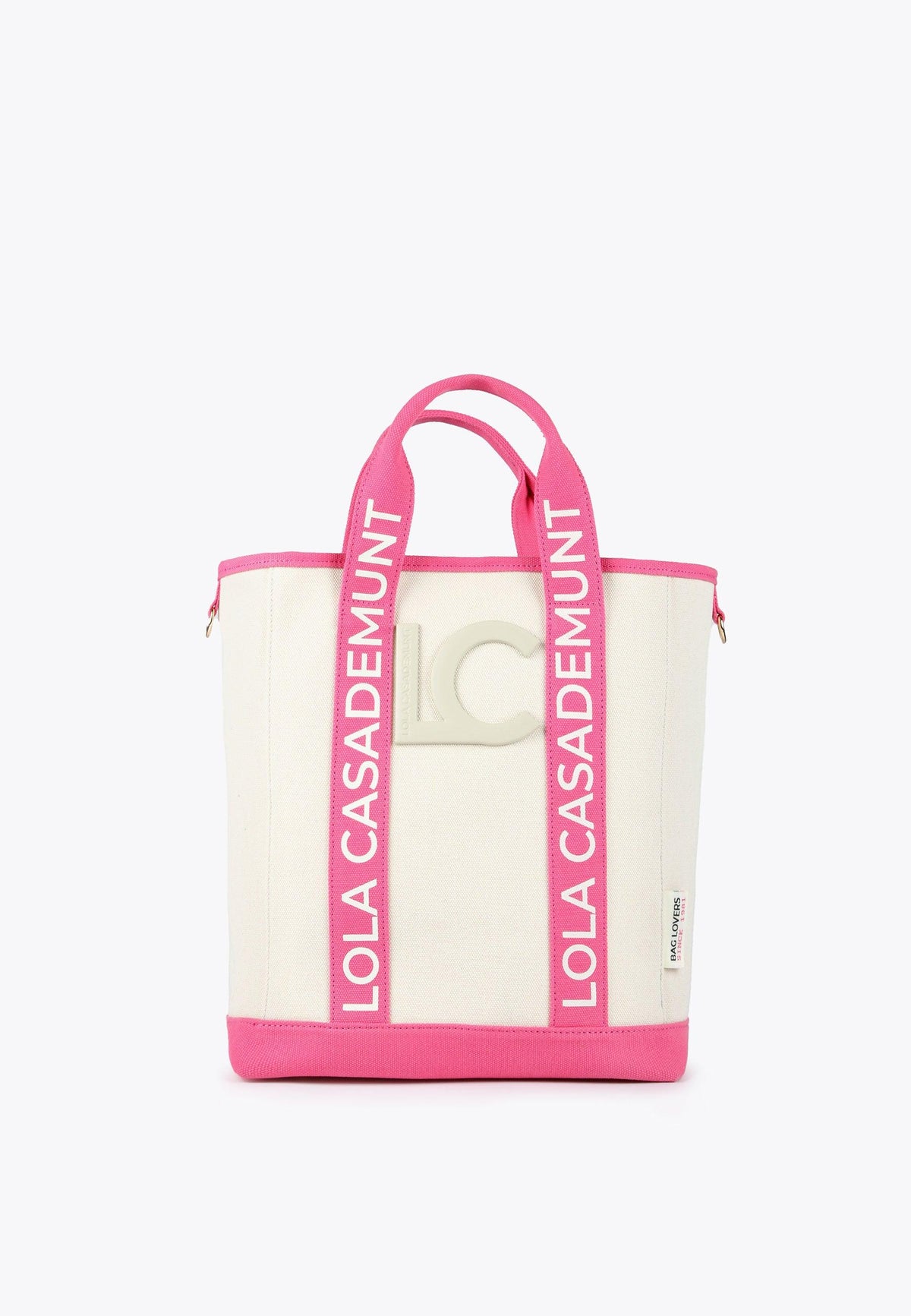 LS2404045-Ecru-Pink-Logo tote bag