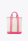 LS2404045-Ecru-Pink-Logo tote bag