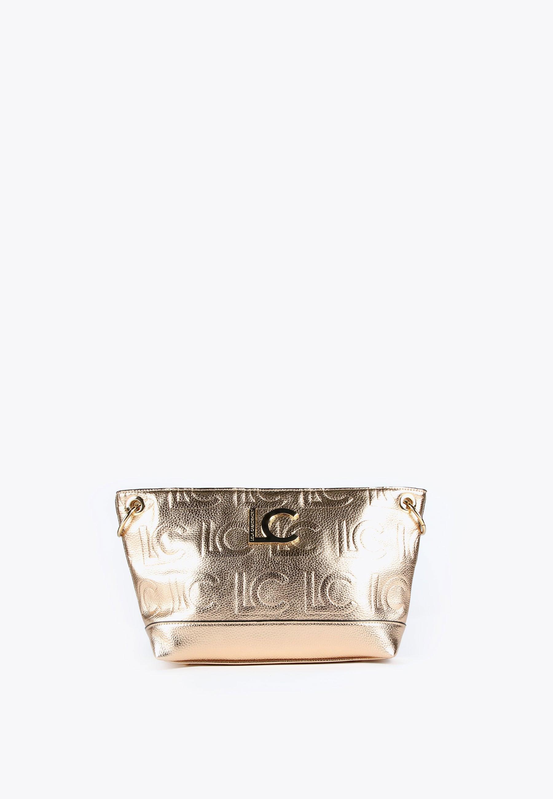 LS2404051-Gold-Monogrammed metallic crossbody bag