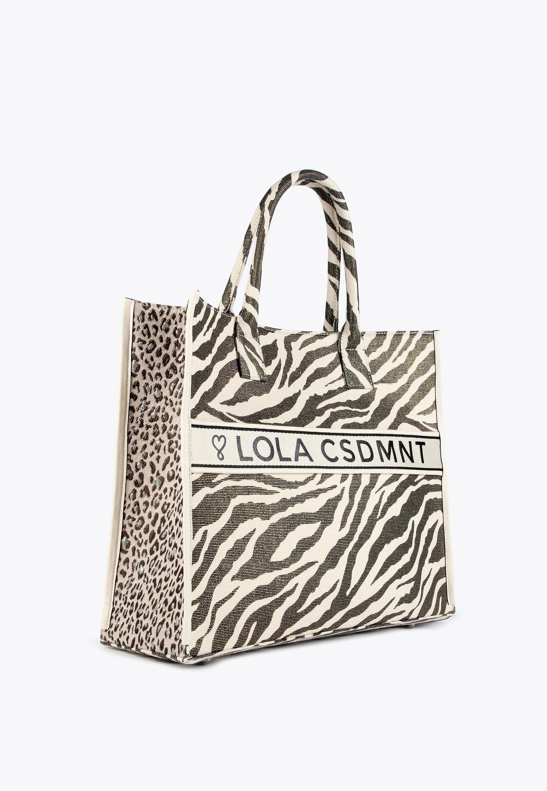 LS2404059-Ecru-Brown-Animal print tote bag