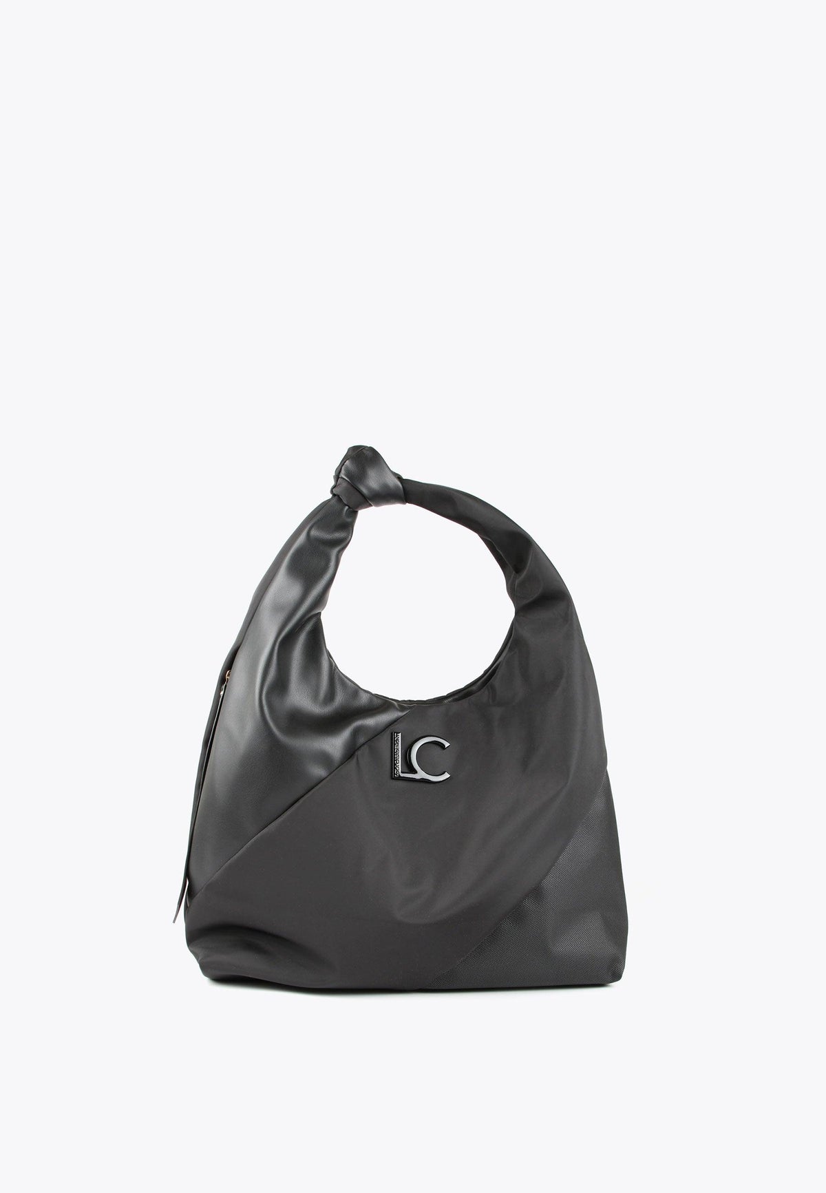 LS2404061-Black-Tote bag in contrasting materials