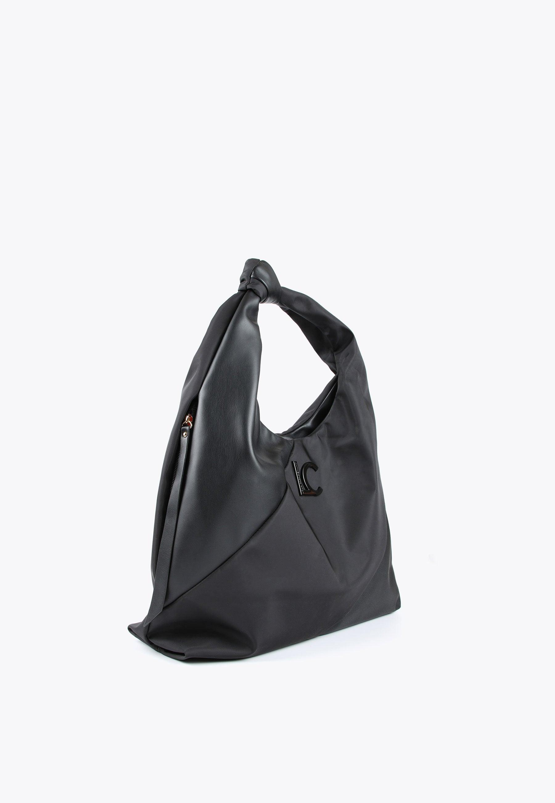 LS2404061-Black-Tote bag in contrasting materials