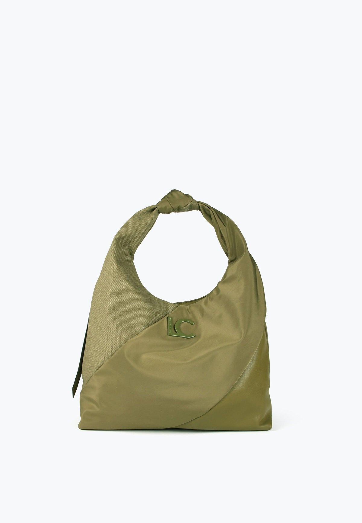 LS2404061-Khaki-Tote bag in contrasting materials