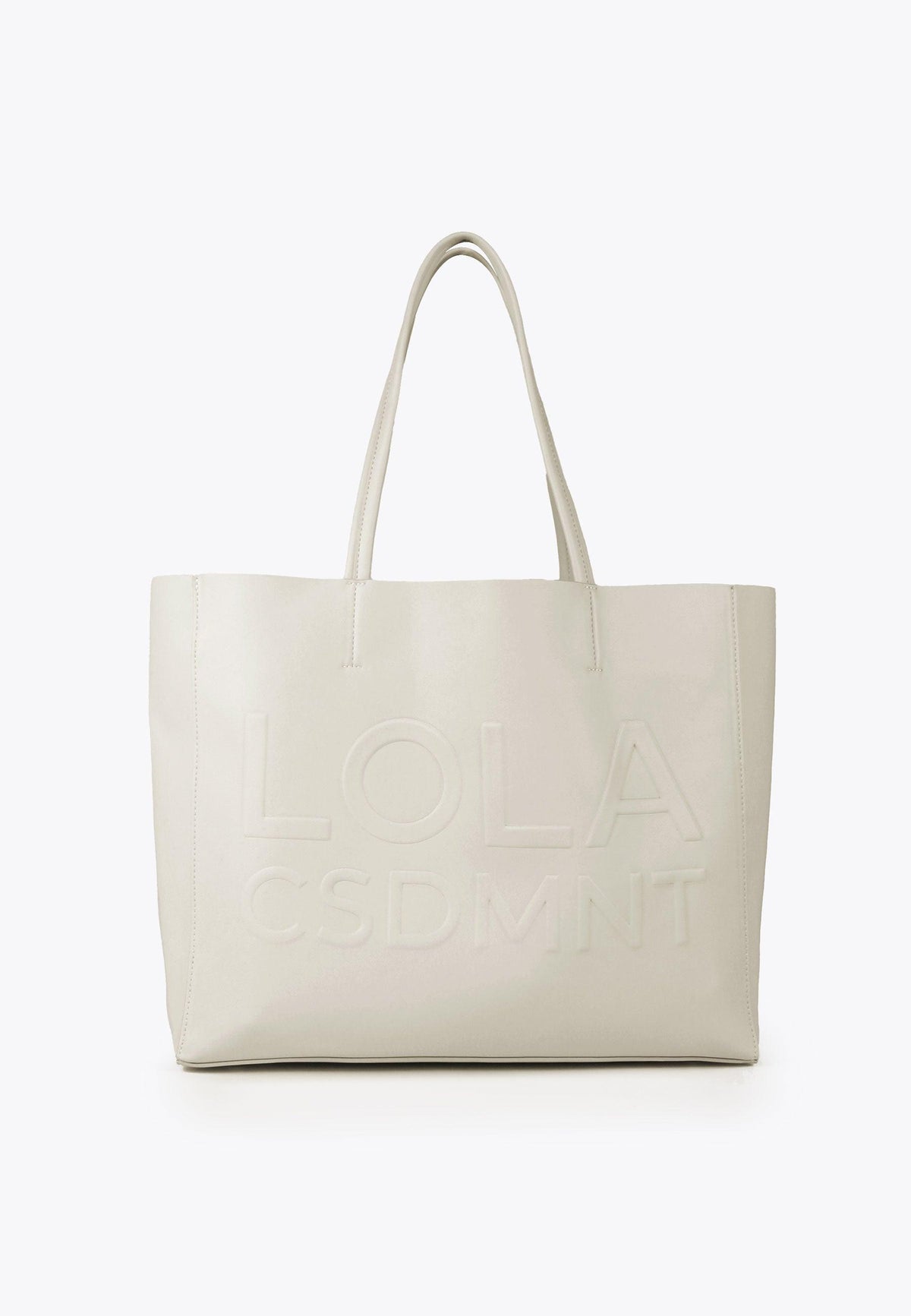 LS2404065-Ecru-Tote bag with raised logo