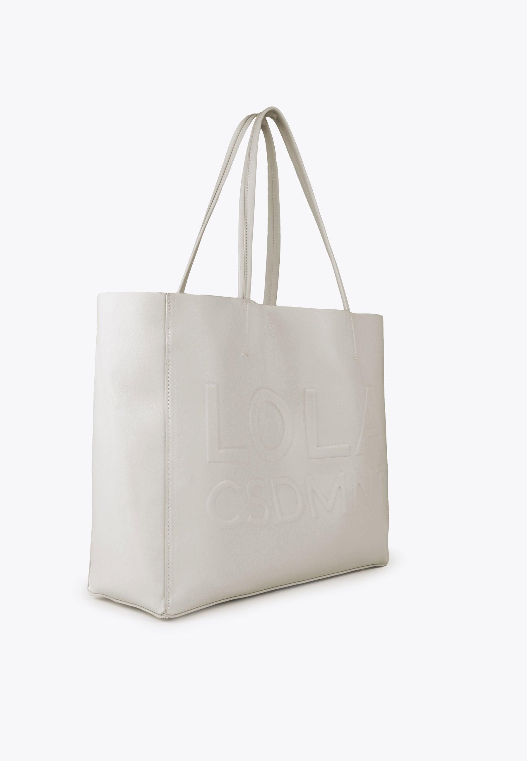 LS2404065-Ecru-Tote bag with raised logo