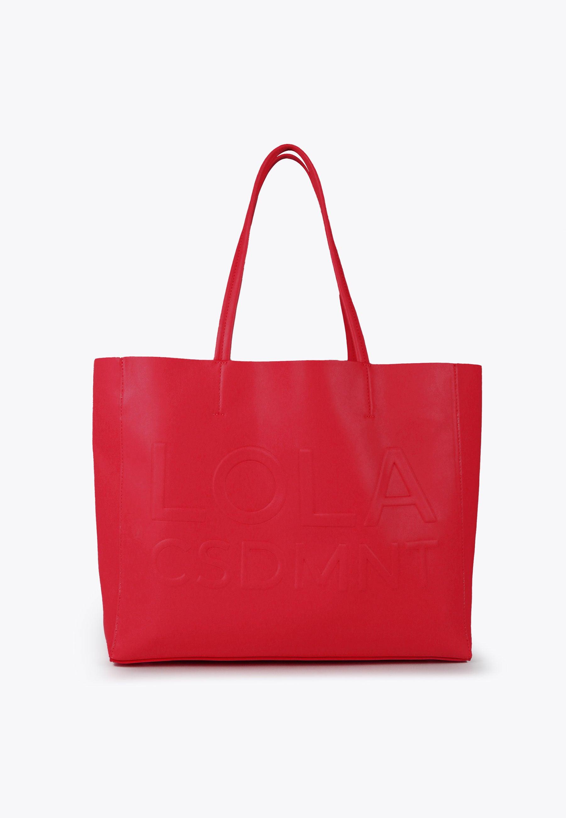 LS2404065-Red-Tote bag with raised logo