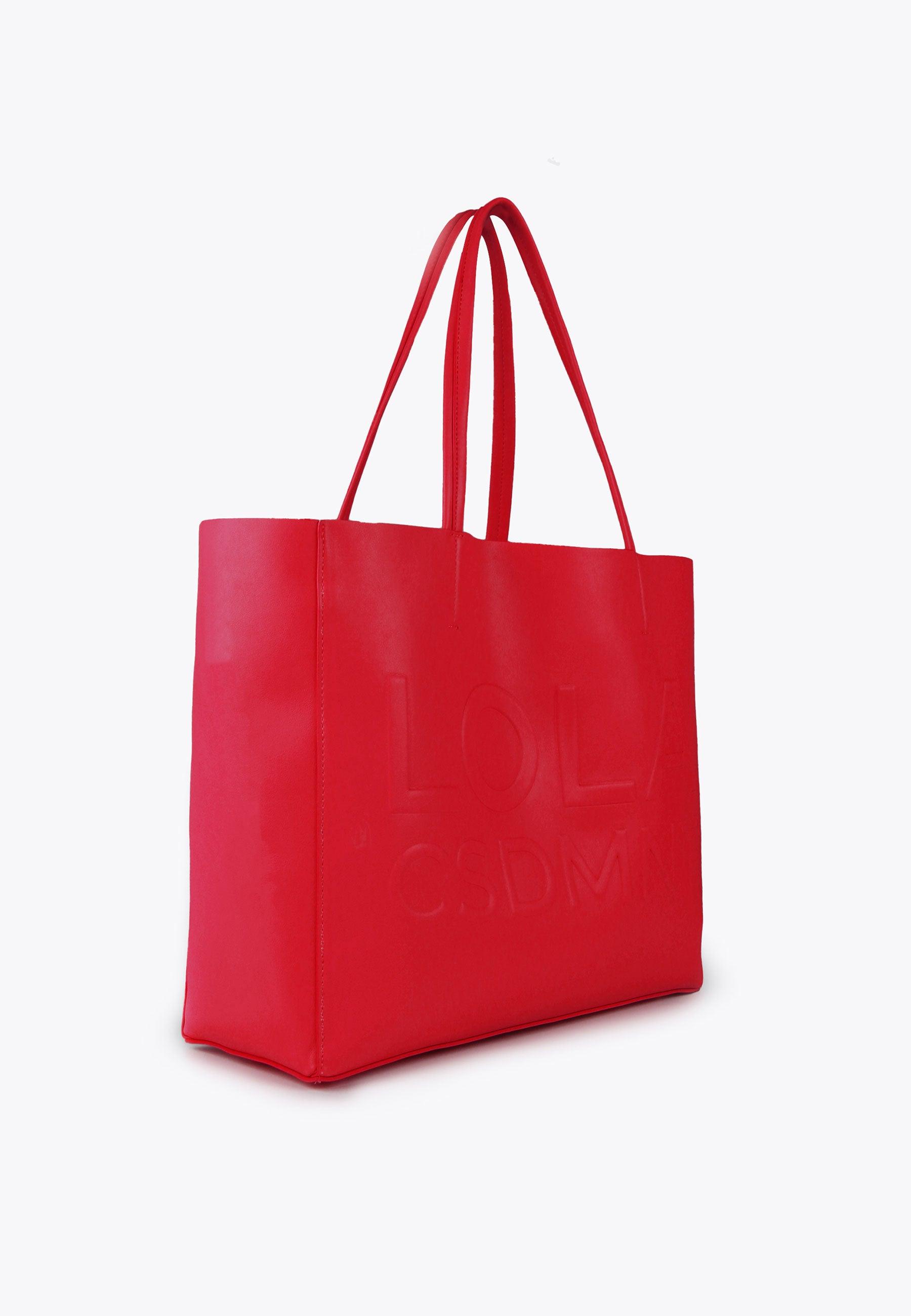 LS2404065-Red-Tote bag with raised logo