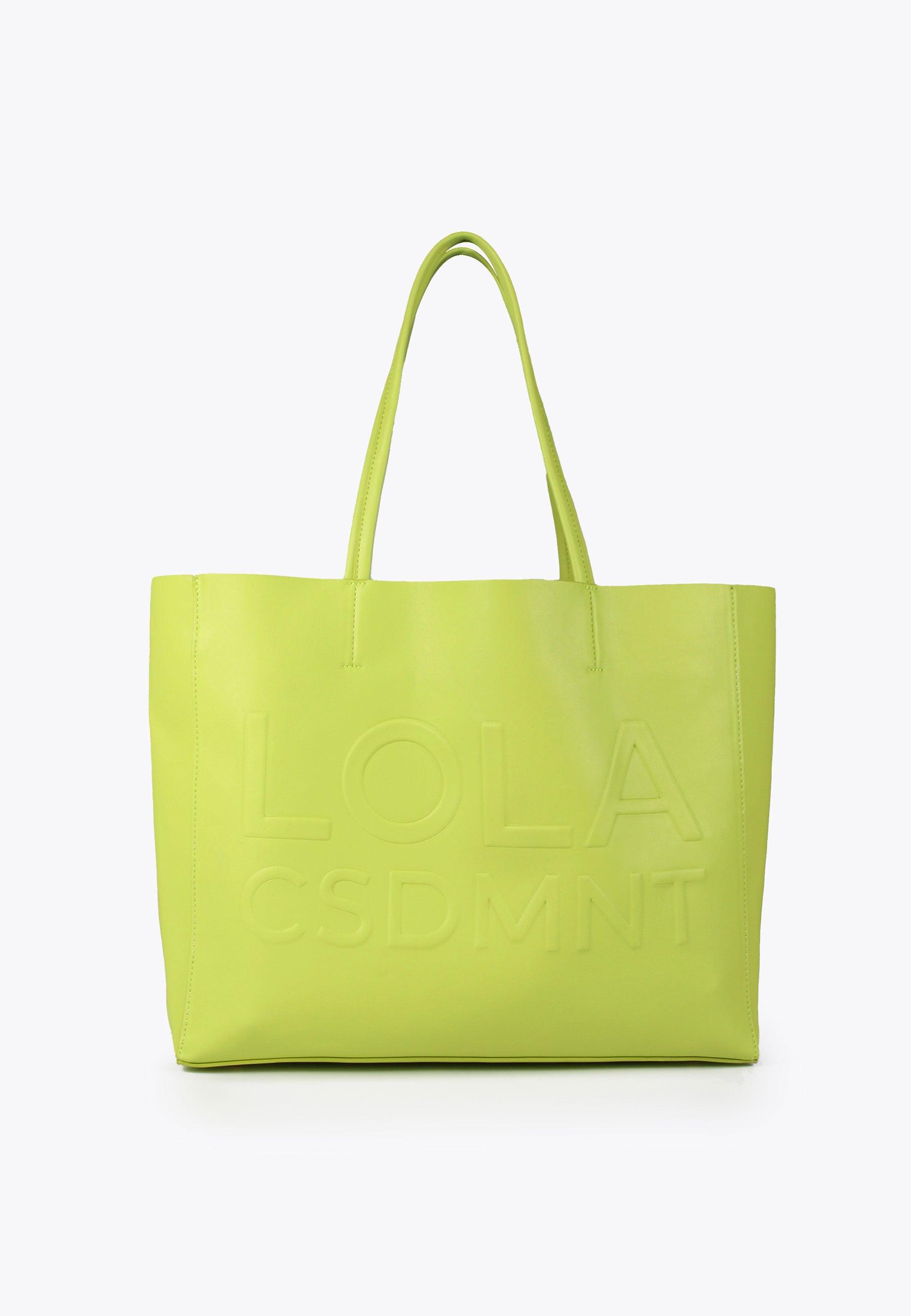 LS2404065-Lime-Tote bag with raised logo