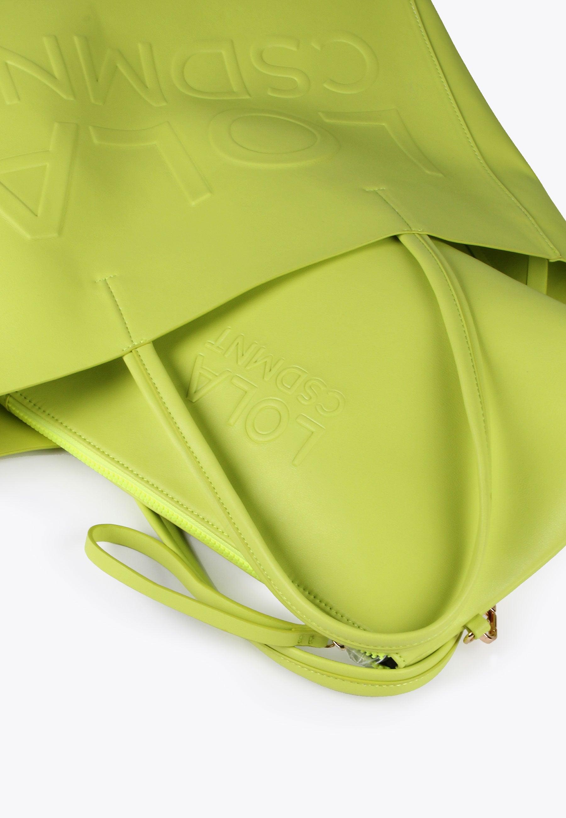 LS2404065-Lime-Tote bag with raised logo