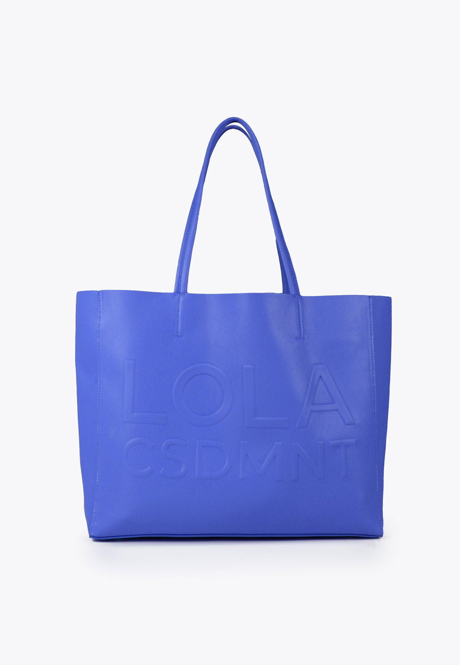 LS2404065-Electric-Blue-Tote bag with raised logo