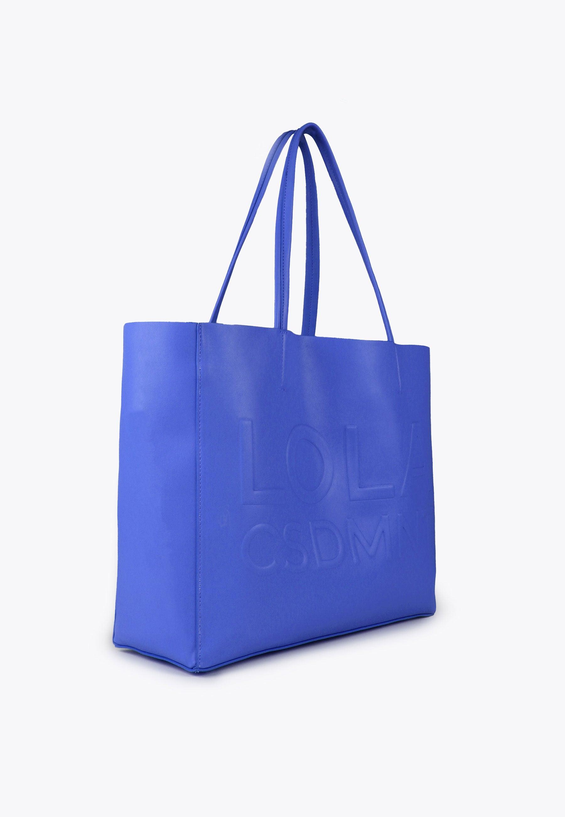 LS2404065-Electric-Blue-Tote bag with raised logo