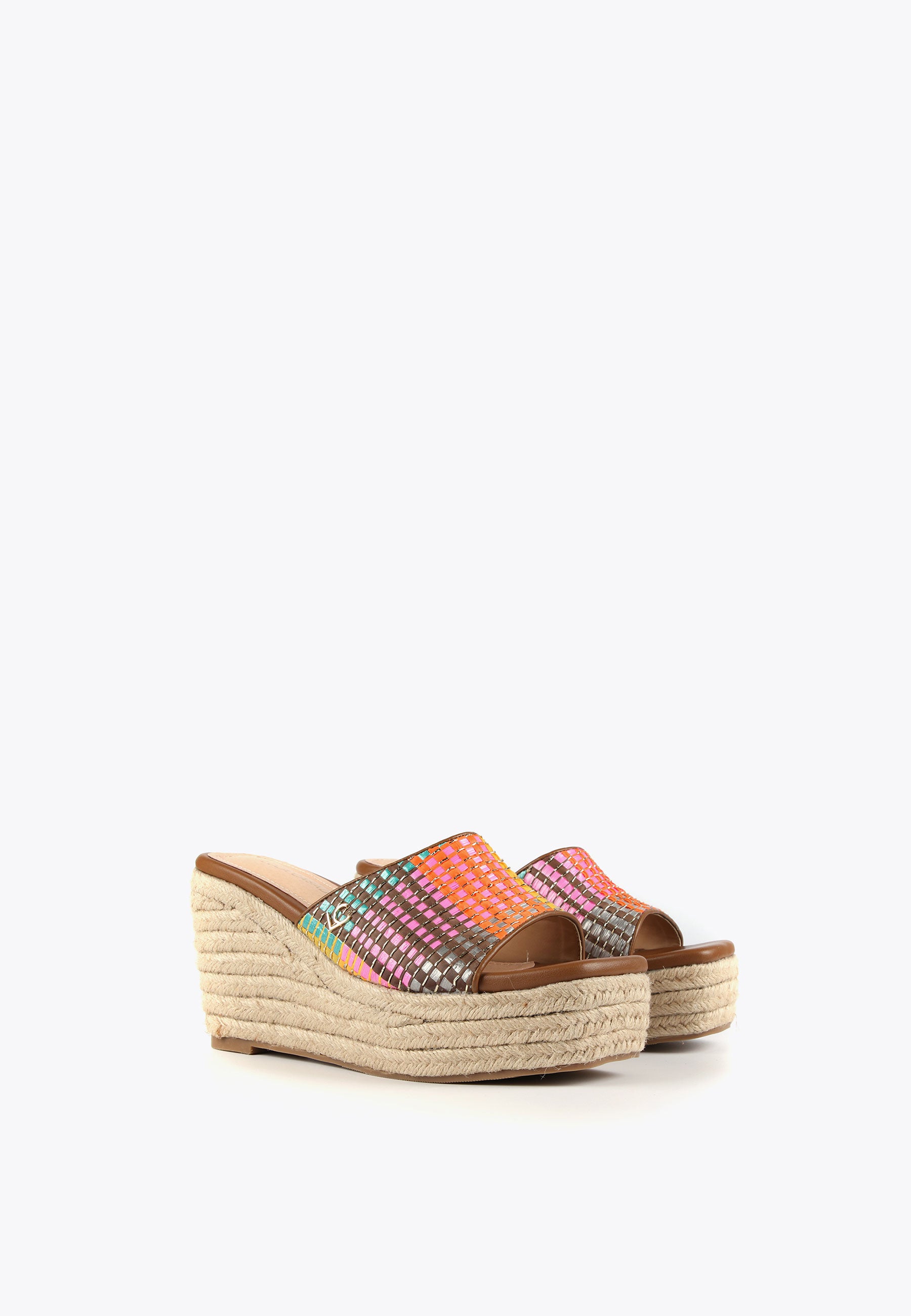 LS2405006-Brown-Pink-Multicoloured platform clogs