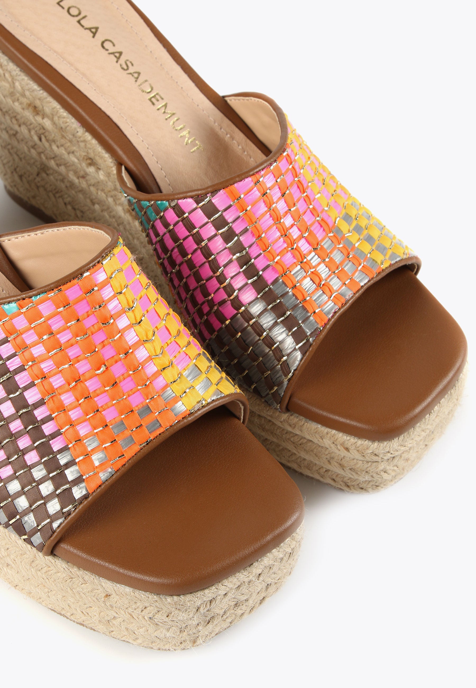 LS2405006-Brown-Pink-Multicoloured platform clogs